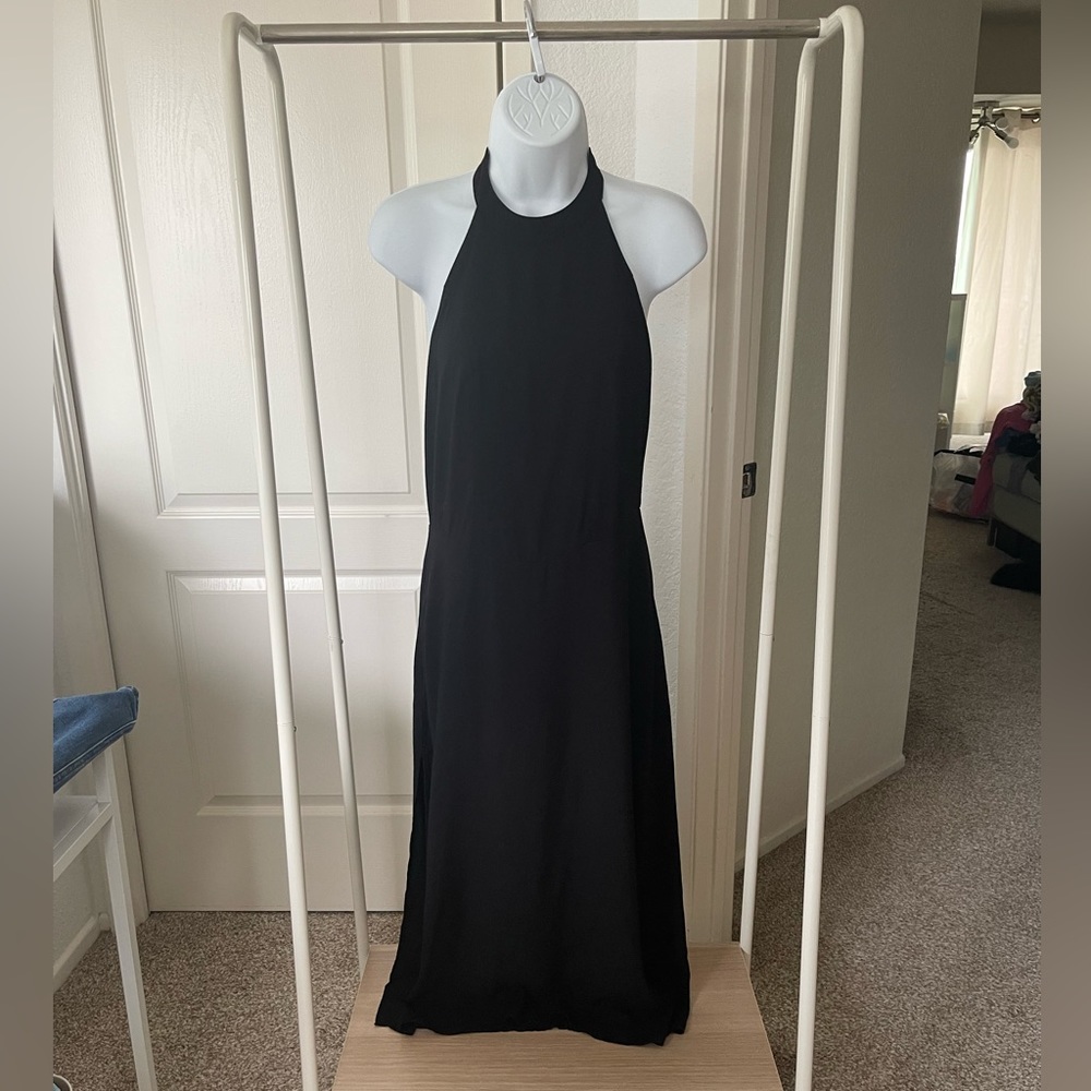 Revolve Fluxus halter high neck dress black size XS preowned